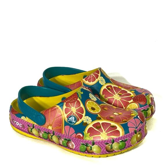 Crocs Crocband Fruit Citrus Clog Size 6 EUC - Picture 1 of 6